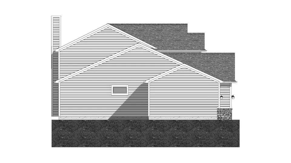 The Carrington house plan, exterior view 4